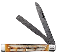 Case xx Knives Baby Doc Burnt Natural Bone 27234 Damascus Pocket Knife