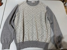 Gran Sasso Merino Ultrafine Cashmere Blend Sweater Gray Medium