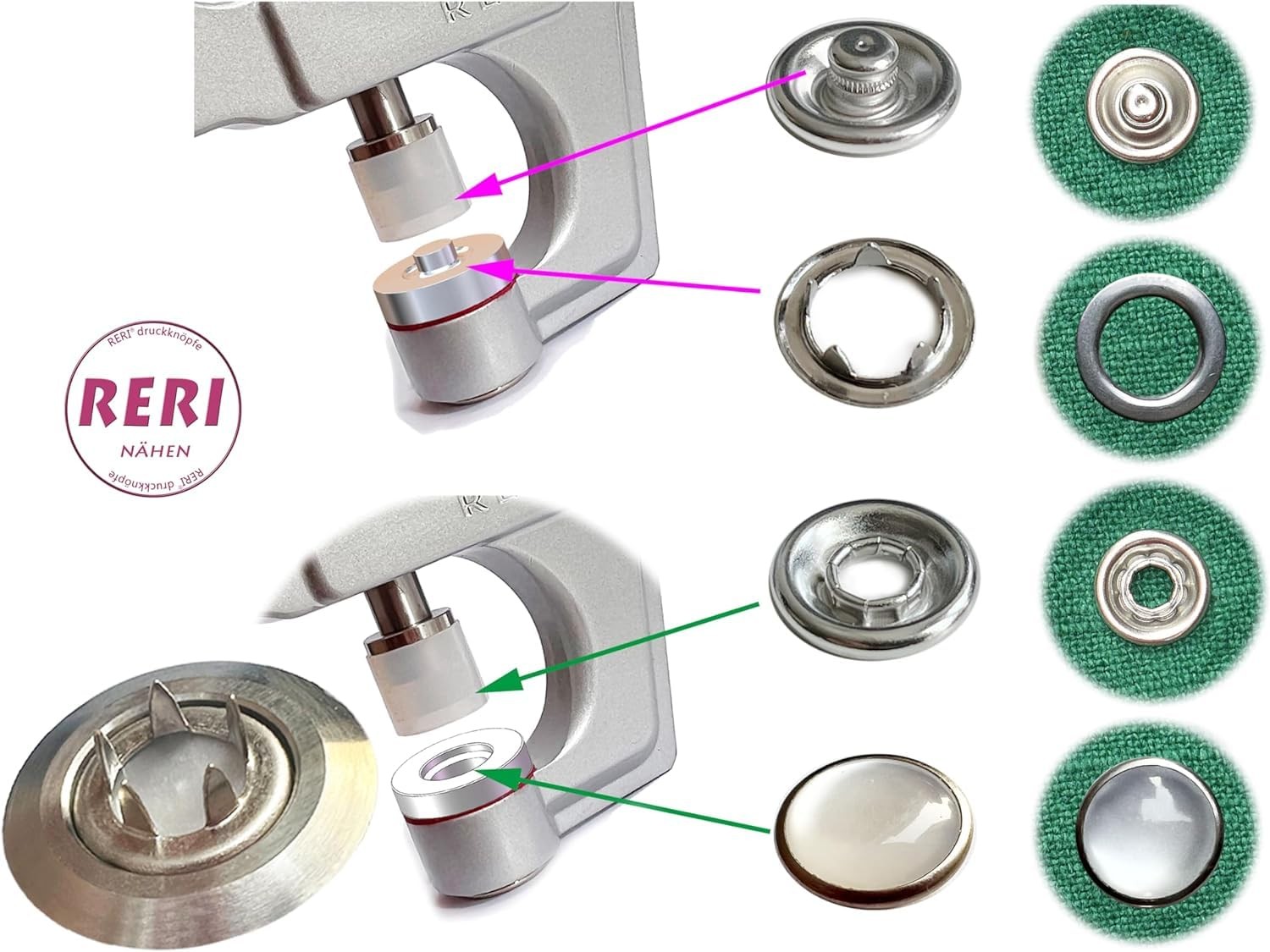 Pearl Snaps with Fastener Pliers Press Tool Kit 40 Set Snap Fasteners Kit Sna...