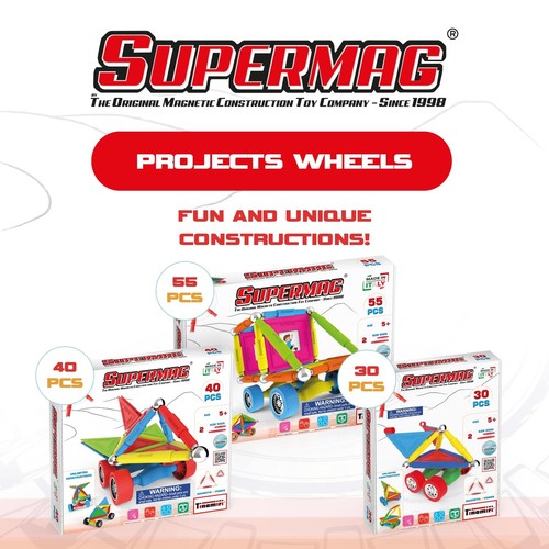 SUPERMAG - Wheels 55 | Educational Construction Fun | 55 Piece Set | Europe-M... - Picture 6 of 8