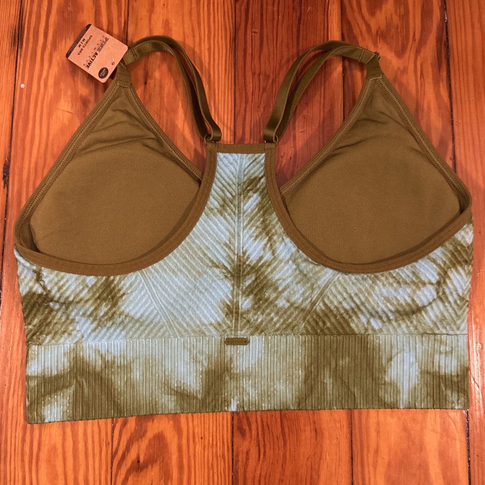 NWT Victoria’s Secret PINK Blue & Green Tye Dye Sports Bra Seamless ...