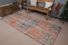 3,8x8,7 ft Turkish Area Rug, Vintage Orange A...