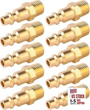 10 Pcs Brass 1/4-Inch NPT Male Industrial Air Hose Quick Connect Male10pcs