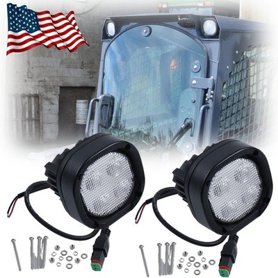 2X LED Headlight AT352538 For John Deere 318D 320D 330G 326E 333G 323D 333D 333E