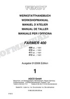 Fendt Farmer 400 409 410 411 412 Ausgabe 01/2006 Traktor Werkstatthandbuch
