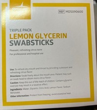Lemon Glycerin Swabsticks, Case of 25 Packets...
