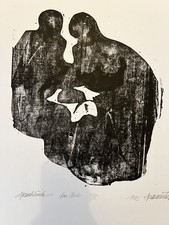 Robert Hammerstiel-Original Holzschnitt,handsigniert, das Brot, 1/5 Abzügen.