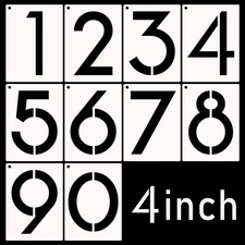 DXCYZ 4 Inch Large Number Stencils Kit 0-9 Address 4 Inch, Modern Style