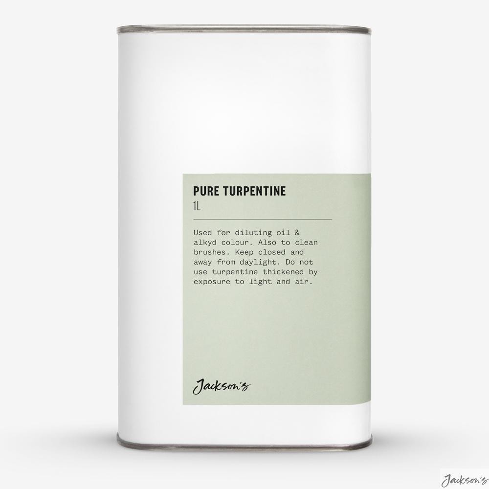 Jackson's Pure Turpentine Paint Solvent 1 Litre For Oil Painting Brush Cleaning