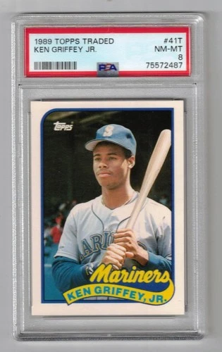 1989 Topps Traded # 41T Ken Griffey Jr. Rookie Card PSA 8