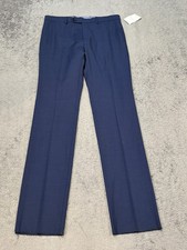 NWT Tommy Hilfiger Dress Pants Men's 34 Navy Blue Career Office Slacks Unhemmed