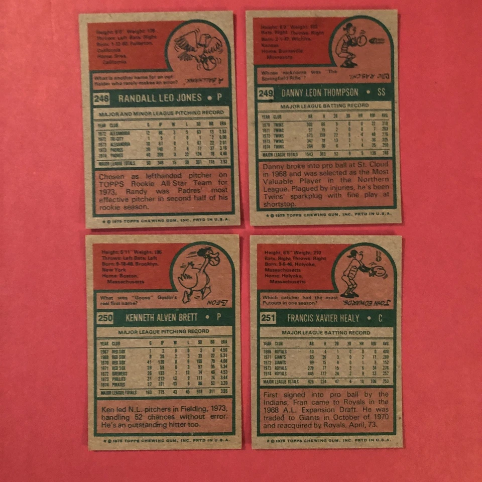 Lote de 10 tarjetas de béisbol 1975 Topps - Lote 4 Foto 4 de 4