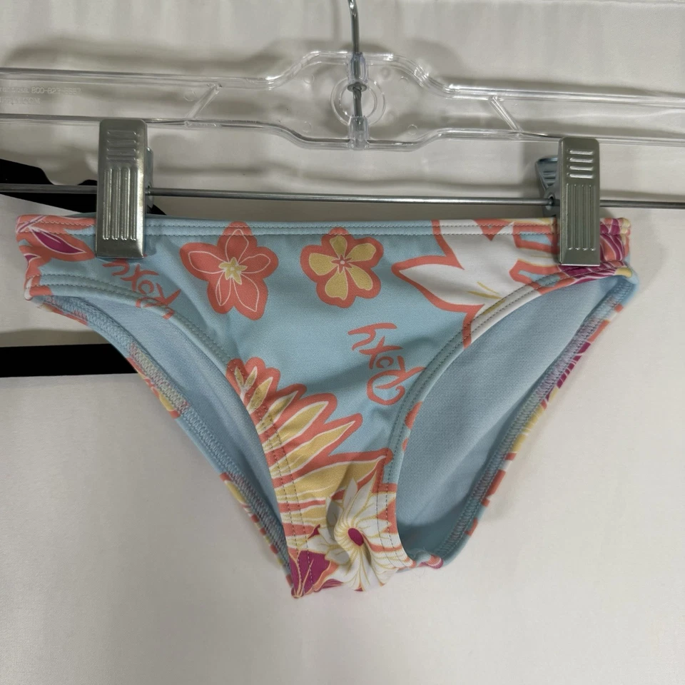 Traje de baño Roxy Girl Teenie Wahine 2 piezas niñas 3T azul floral hawaiano Foto 4 de 4