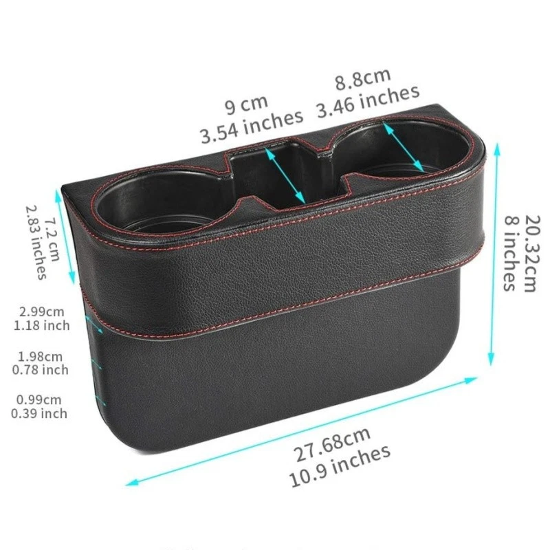 Car Cup Holder Auto Drink Holder Gap Filler Storage Box Truck Car Seat Organizer - Image 4 of 4