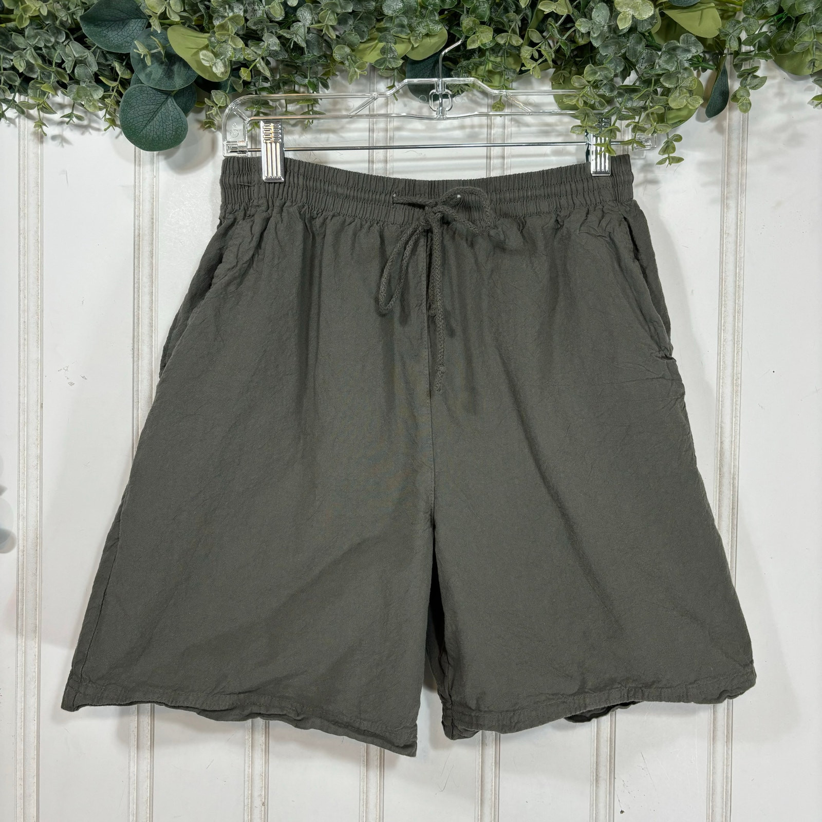 EZ GEAR Olive Green Casual Utility Shorts Cotton Summer Outdoors SMALL