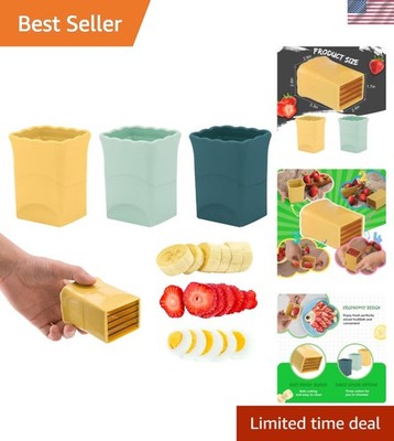 3PCS Fruit Slicer Cup: Strawberry Slicer, Speed Cutter for Banana Grape Egg R...