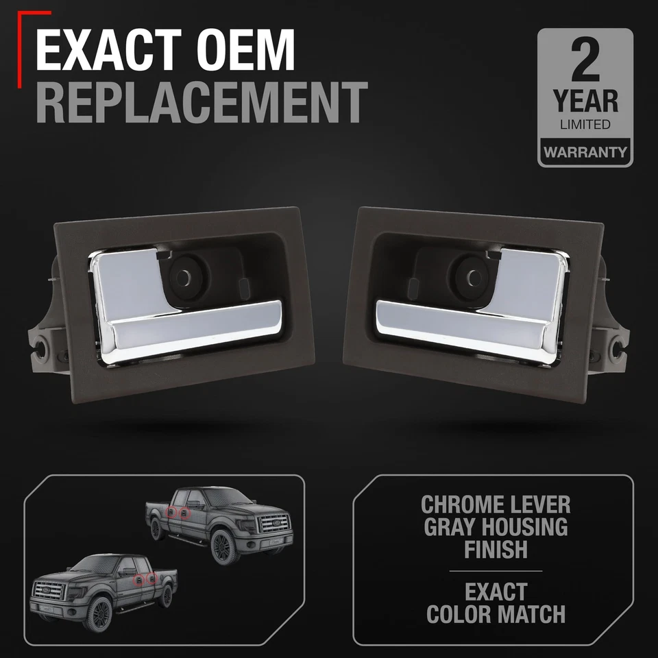 Manija de puerta interior, izquierda y derecha para Ford F-150, Ford Lobo, Lincoln Mark LT Foto 2 de 4