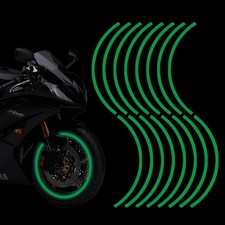16pcs 17-19'' Reflective Wheel Rim Stripe Decal Sticker f Color: Style 1 Green