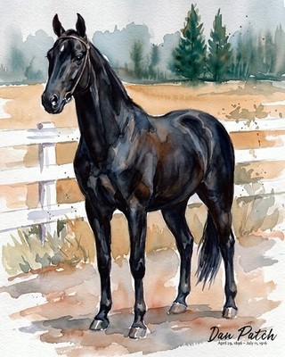 Horse Racing ''Dan Patch'' W/C art print. Free Shipping  0415