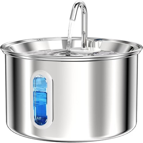 Stainless Steel Cat Water Fountain 3.2L Pet Drinking Fountain Dispenser for Cats