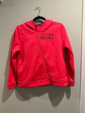 Under Armour Pink Asymmetric Full Zip Hoodie Youth XL Fits Women's Small 