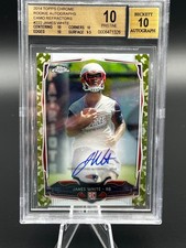 2014 Topps Chrome Mini Rookie Camo Refractor AUTO /99 James White #222 BGS 10/10