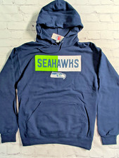 NFL Apparel Mens Large Seattle Seahawks Hoodie Classic Fit Hooded Sweatshirt New