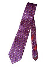 VALENTINO Cravatte 100 Silk Purple Men's Necktie Old Money Designer Italy 57"