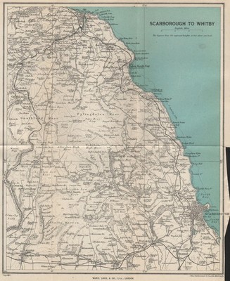 YORKSHIRE COAST Scarborough Whitby North York Moors. WARD LOCK 1945 alte Karte