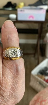Ring White Spinel 18k GF Size 9
