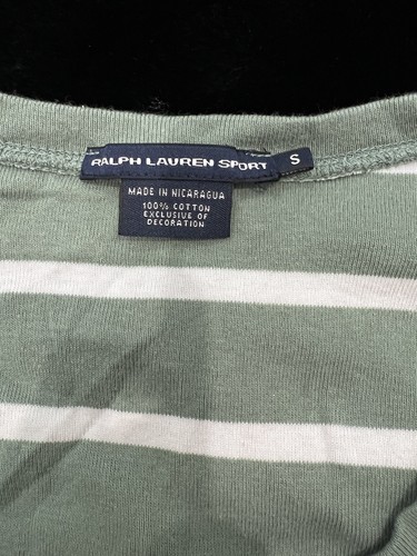 Ralph Lauren Sport V-neck Short Sleeve Tee Size S Striped Fitted Y2K - Picture 3 of 7