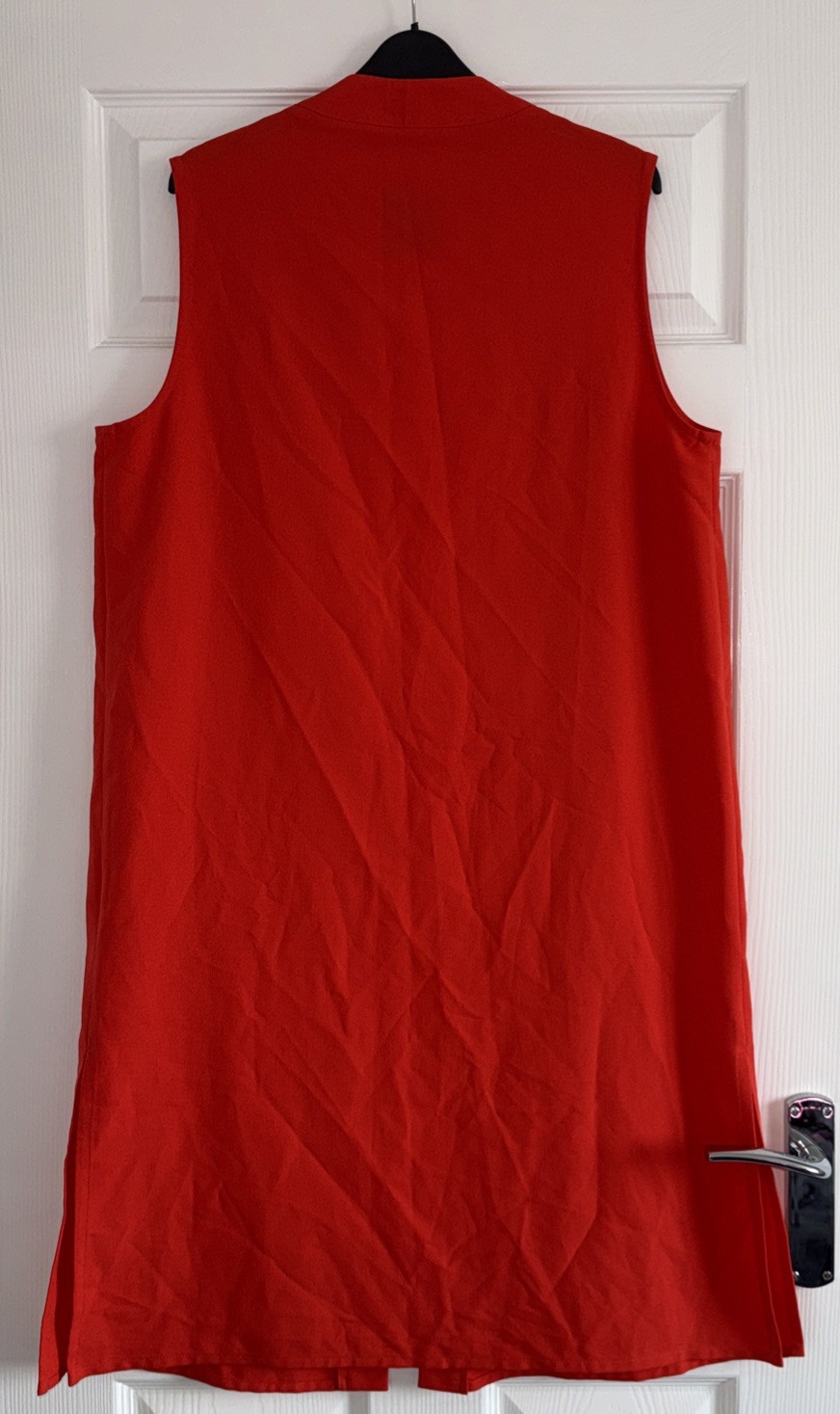BNWT TOPSHOP RED SLEEVELESS SPLIT HEM DUSTER JACKET SIZE 10 RRP £40 SOLD OUT image 2