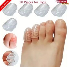 20pcs Gel Toe Protectors Breathable Open Sleeve Caps for Toe Friction - NEW