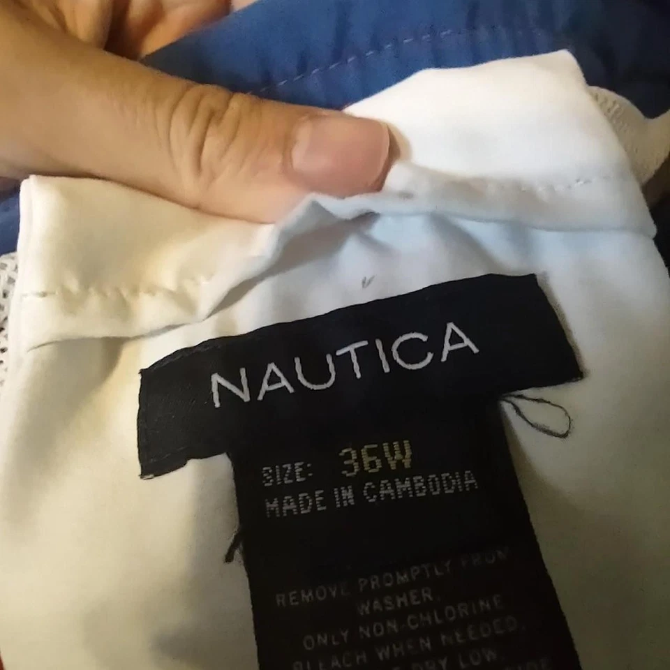 Nautica Men's Drawstring Swim Trunk Red & Navy Size Medium - Imagem 3 de 3