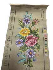 Needlepoint Tapestry Canvas Floral Flower Botanical Canvas Gobelin 30 X 60