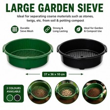 37cm Large Garden Sieve Riddle for Soil Sifter Garden Compost Gravel Stone Mesh