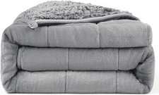 Weighted Blanket 15lbs - Reversible Plush Sherpa Fleece for Comfort Relaxation