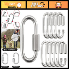 Stainless Steel Quick Link - Small Locking Carabiner Chain Connector, Heavy Duty