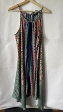 Forever 21 Sleeveless Midi Summer Dress,multicolored Pattern,neck Strings, Sz L