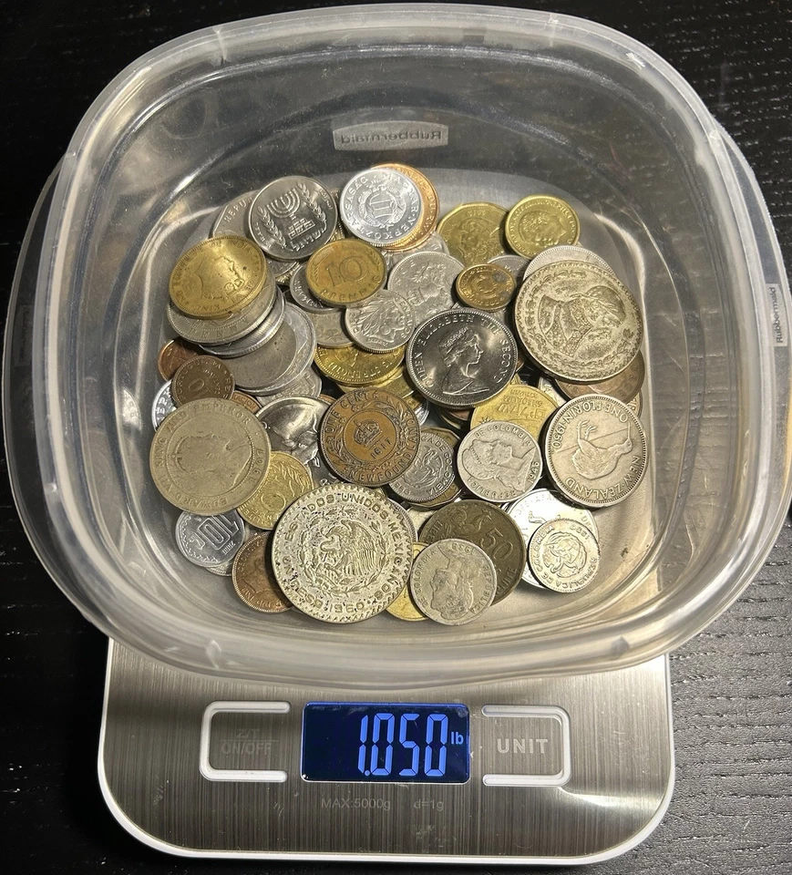 Over 1 Pound Lbs Old Foreign Mixed World Coins & Tokens Lot - Image 2 of 2