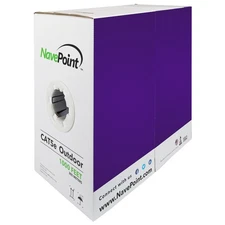 CAT5e 1000FT UTP Solid CCA Outdoor Direct Burial LDPE Ethernet 24AWG Black