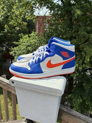 Authentic/NEW/mens-Sz18/Jordan 1 Mid Knicks 2023/blue-orange/NO BOX  