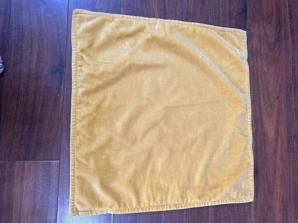 POTTERY BARN Set of 2 golden yellow velvet pillow cover 20" some blemishes - Image 2 of 4