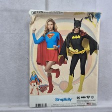 Simplicity D0775 Supergirl Batgirl Costume Sewing Pattern Misses Size 14-22 DC