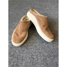 Lucky Brand Korrin Mules Womens 7 Tan Suede Shearling Platform LK-KORRIN