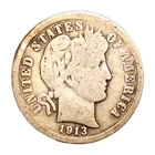 1913 Barber Silver Dime ~VG Details/Bent Decent Looking 90% Silver US Coin