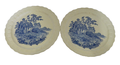 Taylor Smith Taylor TST Blue Castle Two Dinner Plates Garland 1930
