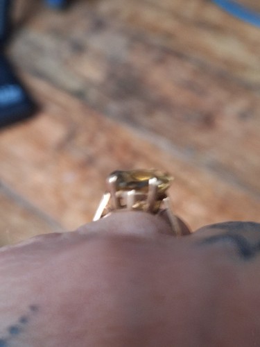 Vintage 9ct Gold Heart Shaped Citrine Ring 3.5Grams. REDUCED - Picture 5 of 9