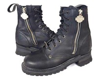 Vintage Harley Davidson Zip Up Leather Motorcycle Boots Women's Size 6.5