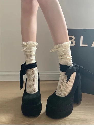 Platform Mary Jane Shoes Fashion Cross Strap Thick Heel Shoes Dress Shoes Pumps - Bild 12 von 24